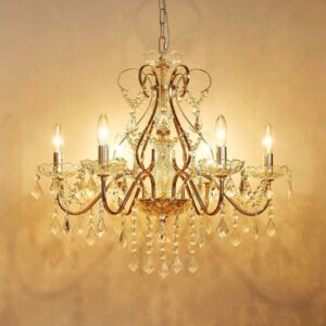 Gold Crystal Raindrop Chandelier