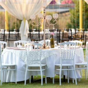 5ArmsGoldCandelabraCenterpiecewithCrystalPendant33InchTallFloorCandleHolderTableCandelabraStandCrystalChandelierCandleHolderforHomeWeddingPartyEventsDecoration2jpg