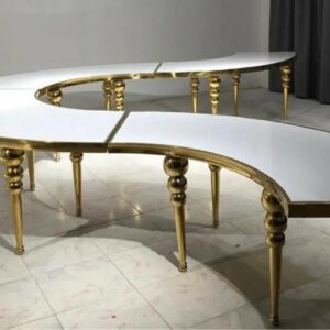 Luxurious S-shaped glass top table
