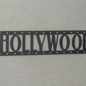 HOLLYWOOD Movie Film Strip Wood Wall Word Signage
