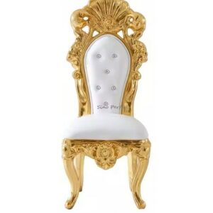 Gold White Royal Throne Chair