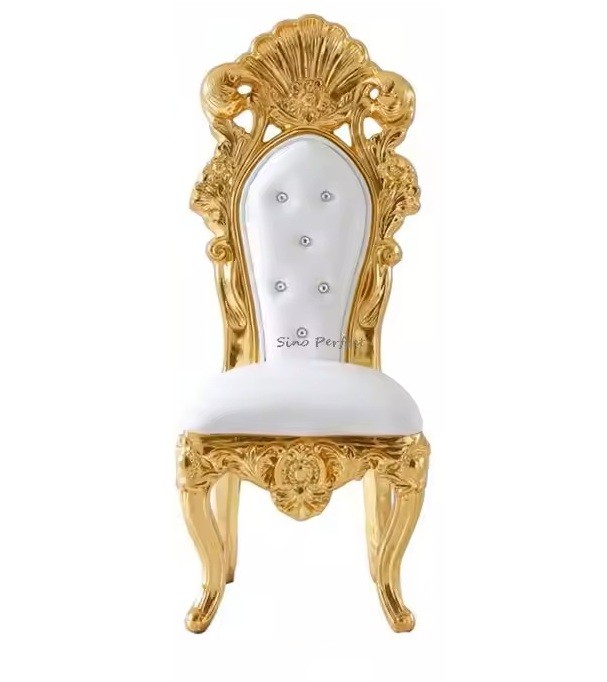 Gold White Royal Throne Chair
